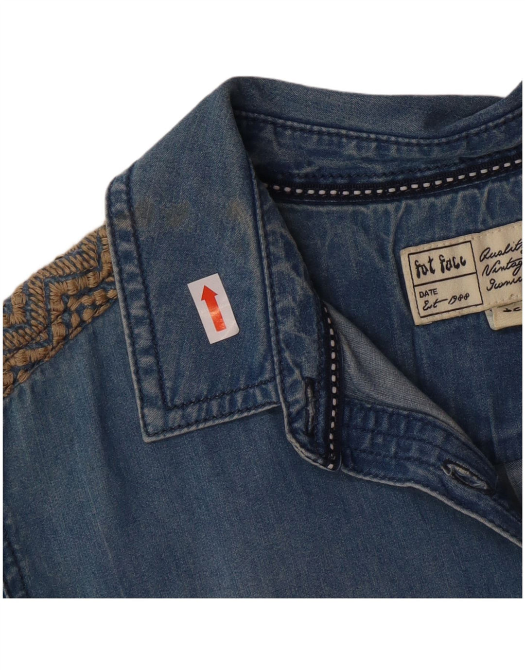 Γυναικείο τζιν πουλόβερ πουκάμισο Fat Face UK 12 Medium Blue Cotton Bohemian