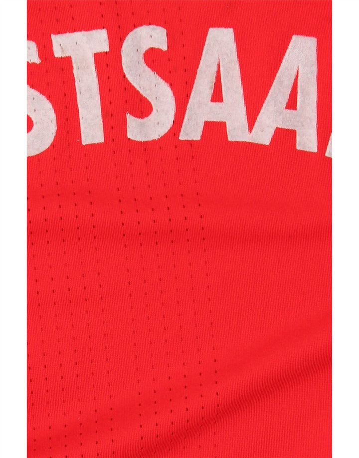 Ανδρικό γραφικό τοπ Adidas με μακρυμάνικο μεσαίο κόκκινο πολυεστέρα