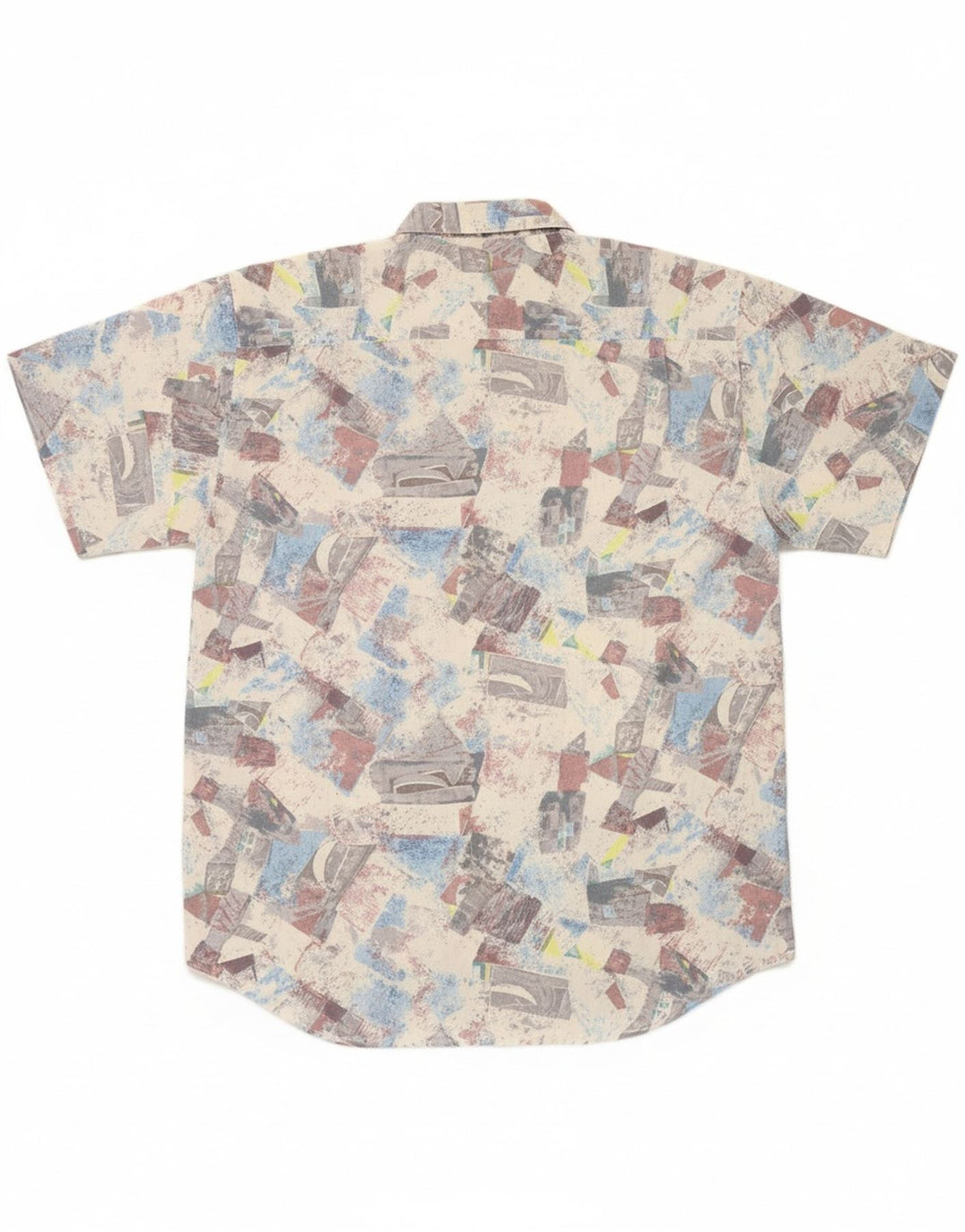 VINTAGE Mens Short Sleeve Shirt Large Multicoloured Geometric Polyester Vintage Vintage and Second-Hand Vintage from Messina Hembry 