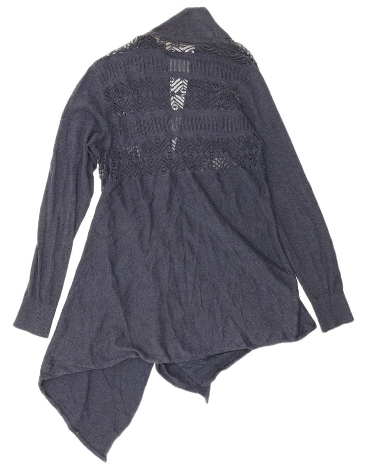 Γυναικείο ασύμμετρο πουλόβερ ζακέτα με χοντρό πρόσωπο UK 10 Small Navy Blue από βαμβάκι