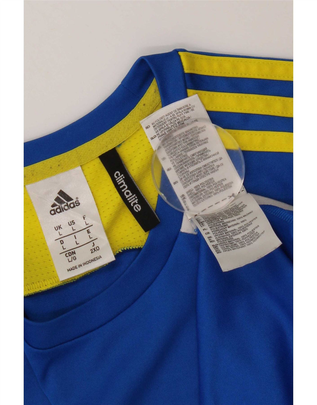 Adidas Ανδρικό T-Shirt Climalite Top Large Blue Colourblock Πολυεστέρας