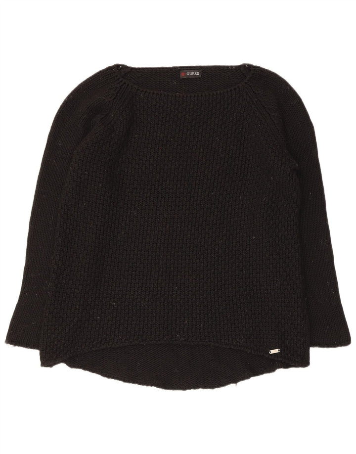 Guess Γυναικείο πουλόβερ με λαιμόκοψη UK 12 Medium Black