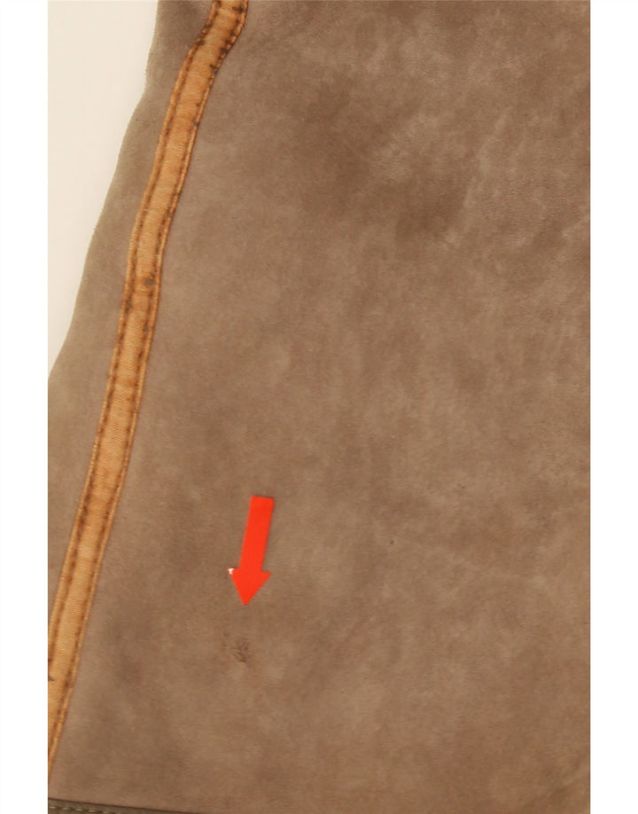 VINTAGE Γυναικείο Παλτό Shearling UK 16 Μεγάλο Καφέ