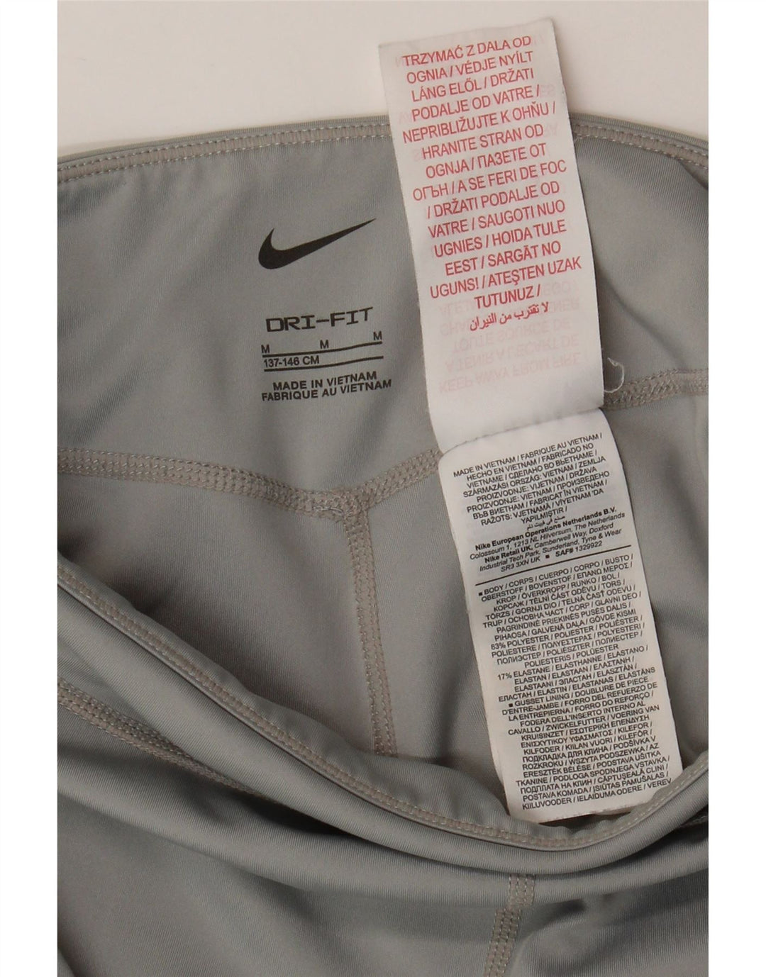 Κολάν NIKE για κορίτσια Dri Fit 10-11 ετών μεσαίου γκρι χρώματος πολυεστέρας