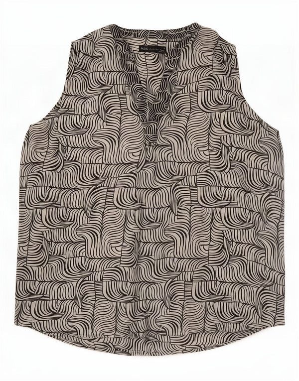 Marks & Spencer Γυναικεία Αμάνικη Μπλούζα Μπλούζα UK 18 XL Λευκή γεωμετρική