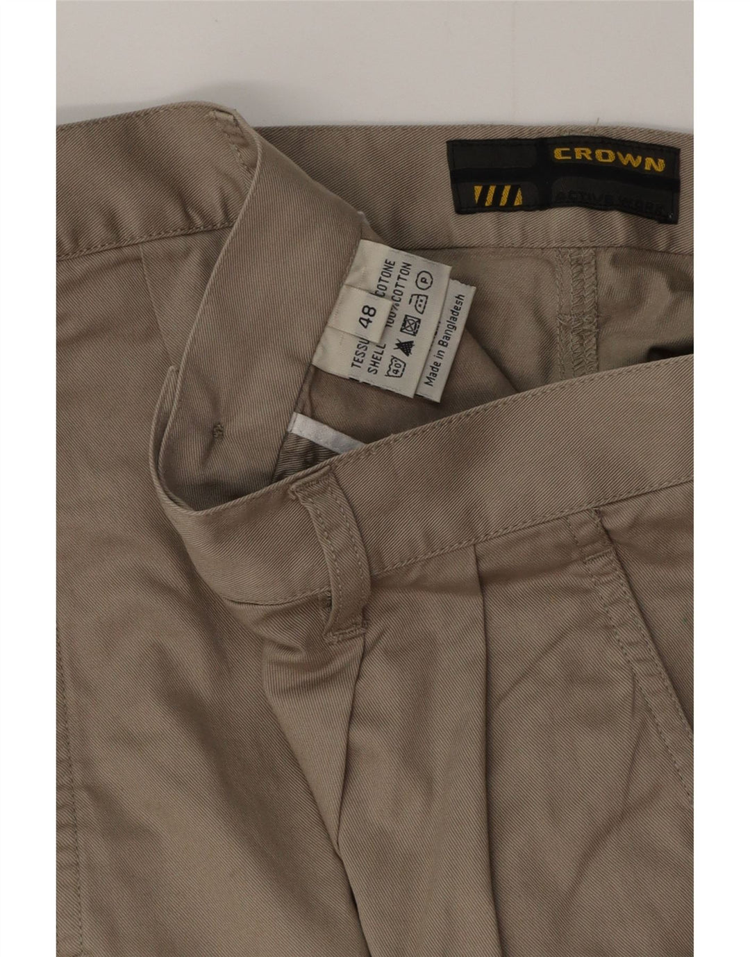 CROWN Ανδρικό σορτς Chino IT 48 Medium W32 Μπεζ βαμβακερό