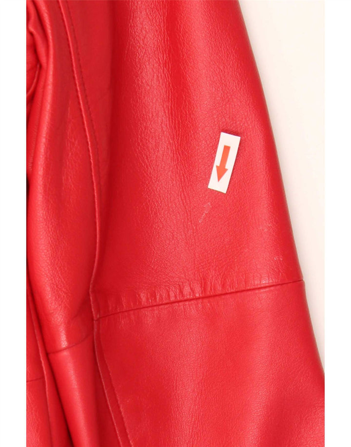 Gerry Weber Γυναικείο Δερμάτινο Μπουφάν UK 12 Μεσαίο Κόκκινο Δερμάτινο