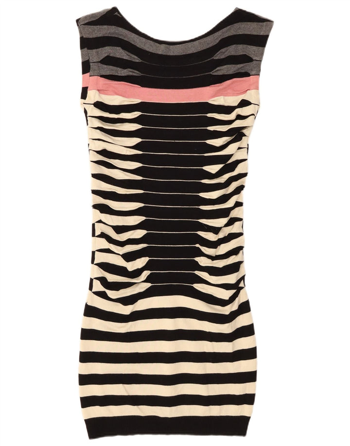 Ted Baker Γυναικείο Αμάνικο Φόρεμα Bodycon Νούμερο 2 Μικρό Μαύρο ριγέ