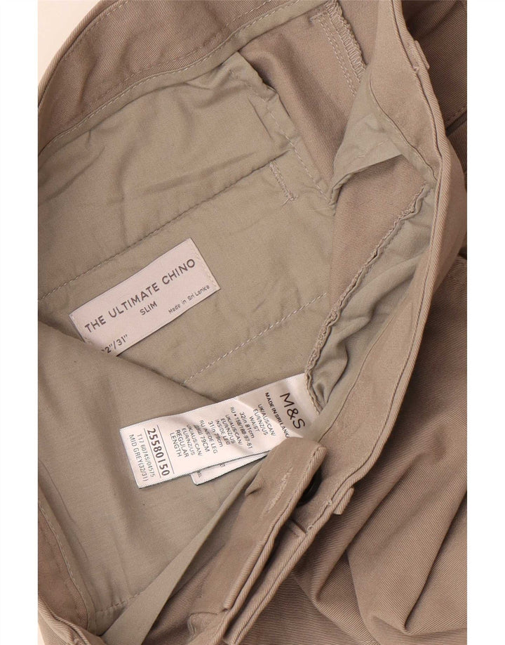 Ανδρικό παντελόνι Chino Marks & Spencer W32 L31 Γκρι βαμβακερό