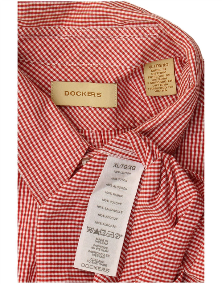 Ανδρικό πουκάμισο Dockers XL Red Gingham Cotton