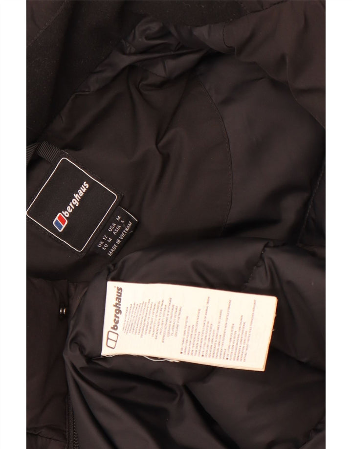 Γυναικείο παλτό Berghaus με κουκούλα με επένδυση UK 12 μεσαίο μαύρο πολυεστέρα