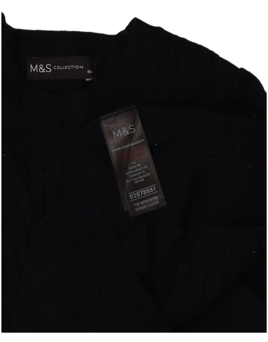 Marks & Spencer Γυναικείο πουλόβερ με λαιμό σκάφος UK 12 Medium Navy Blue