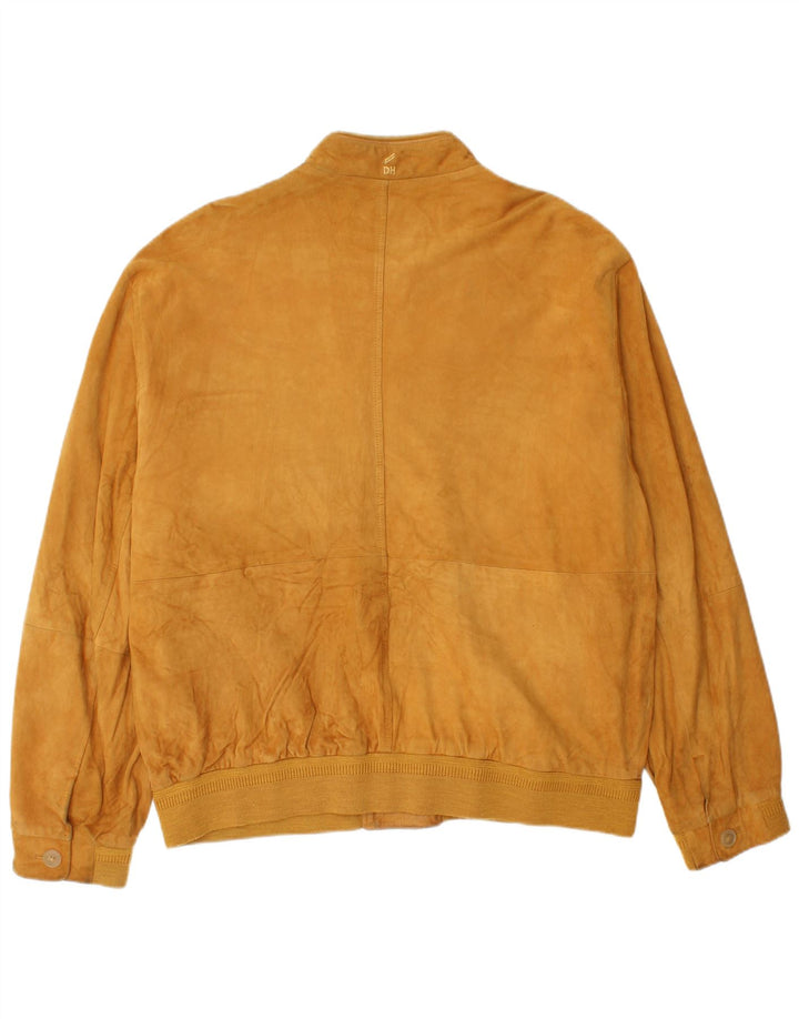Daniel Hechter Ανδρικό Suede Bomber Jacket IT 54 2XL Yellow Leather