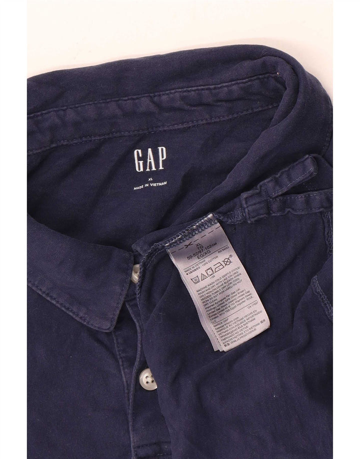 Ανδρικό μπλουζάκι πόλο Gap XL Navy Blue Cotton