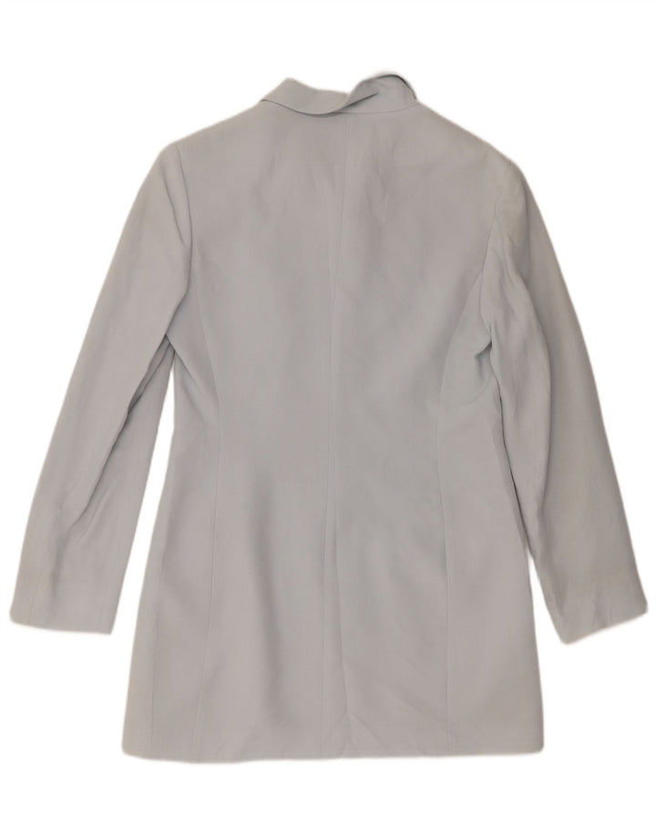 Marella Γυναικείο σακάκι Longline με 4 κουμπιά UK 10 Small Blue Rayon