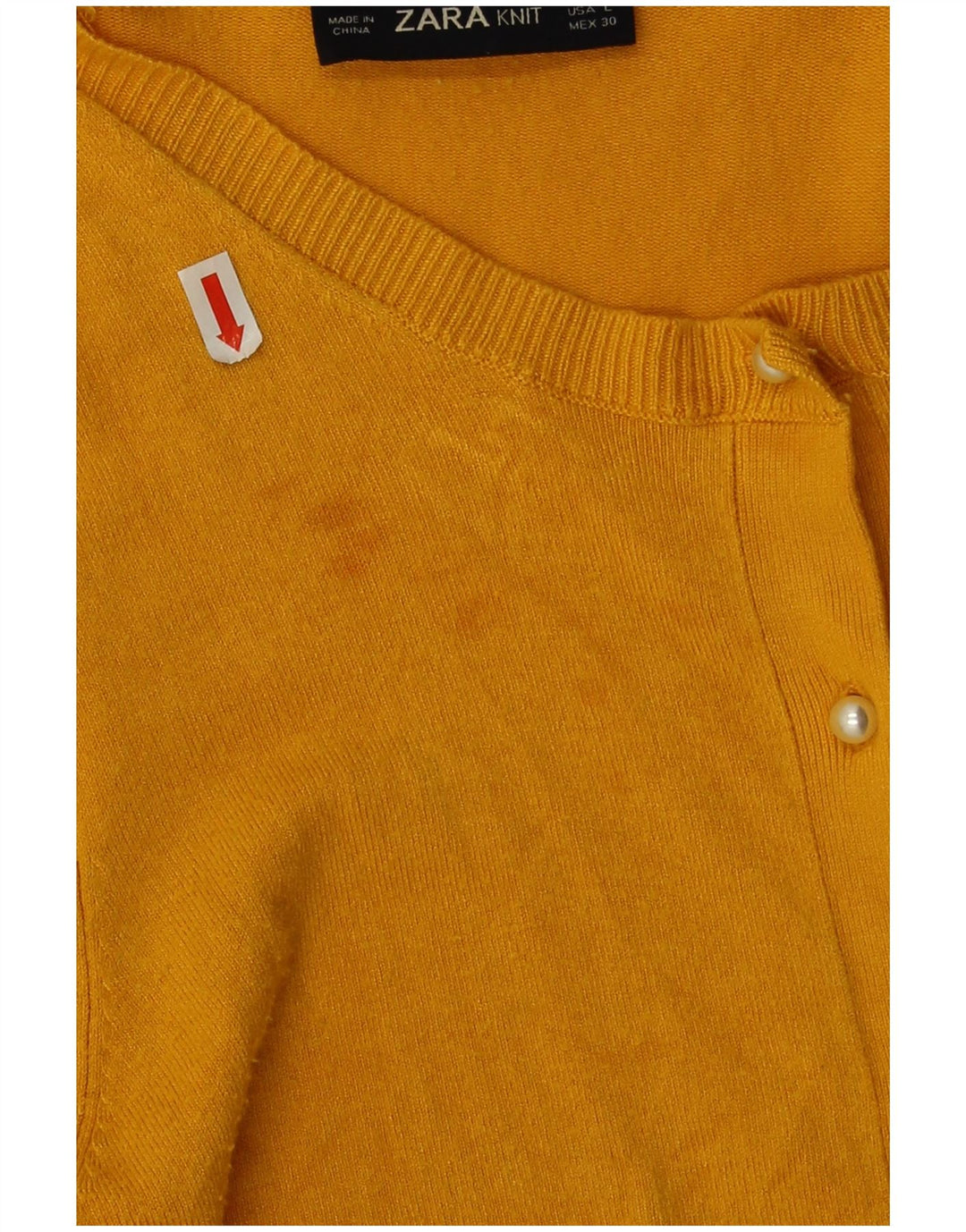 Zara Γυναικεία Ζακέτα UK 16 Large Yellow