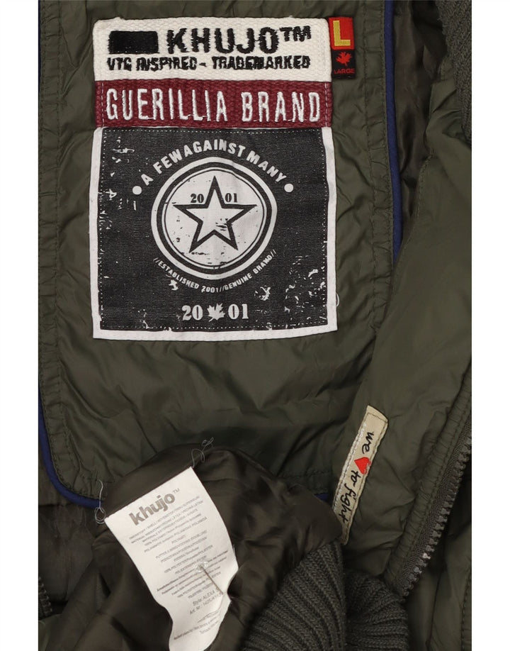 KHUJO Γυναικείο μπουφάν με κουκούλα UK 14 Large Green Polyester