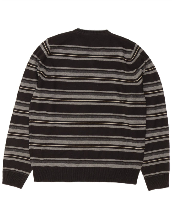 Ανδρικό πουλόβερ Marks & Spencer Autograph με V-Neck Jumper Μεσαίο μαύρο ριγέ