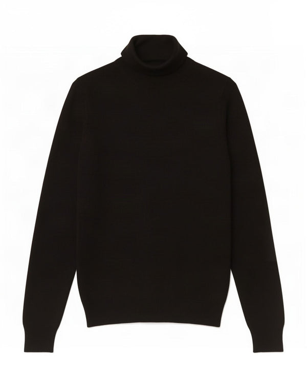 Zara Γυναικείο πουλόβερ με ρολό λαιμόκοψη UK 10 Small μαύρο