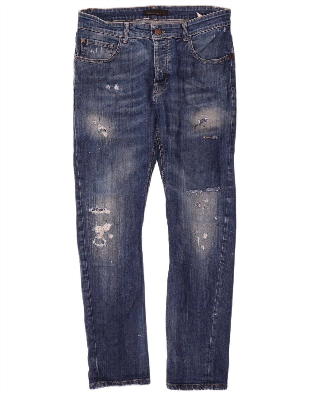 Ανδρικό τζιν Frankie Morello Distressed Slim W34 L29 Μπλε βαμβακερό