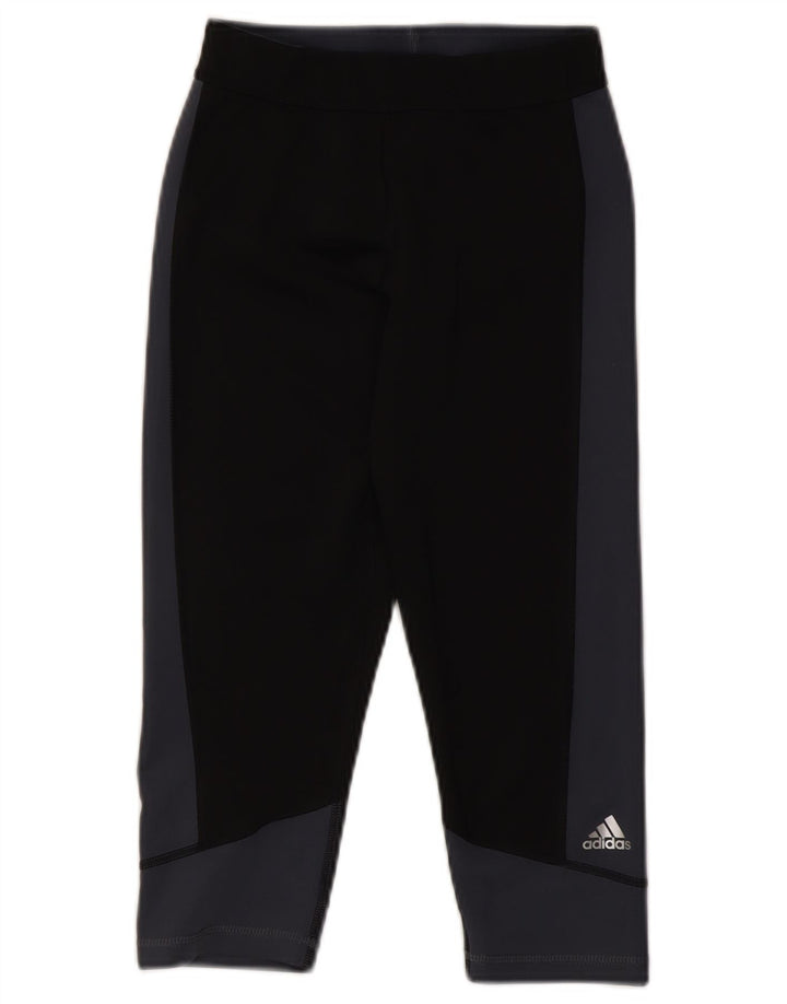 Adidas Γυναικεία Κάπρι Κολάν UK 8/10 Small Black Colourblock Polyester