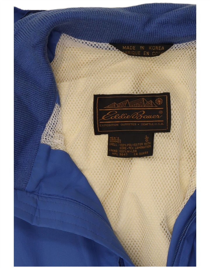 Eddie Bauer Ανδρικό μπουφάν βροχής με κουκούλα UK 40 Large Blue Polyester