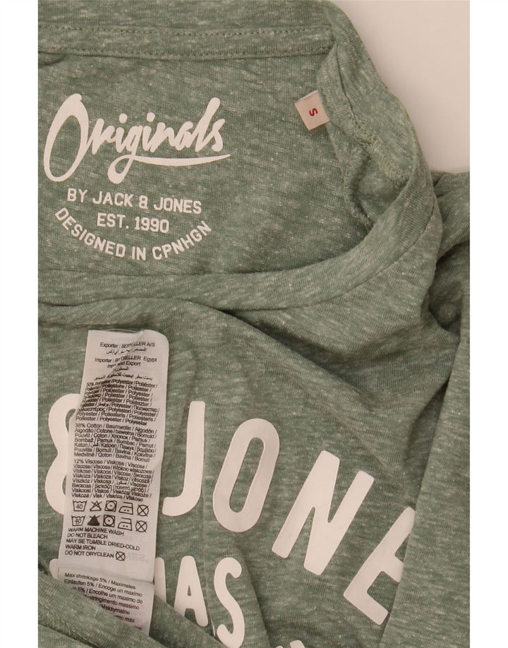 Ανδρικό γραφικό μπλουζάκι Jack & Jones Τοπ μικρού πράσινου πολυεστέρα