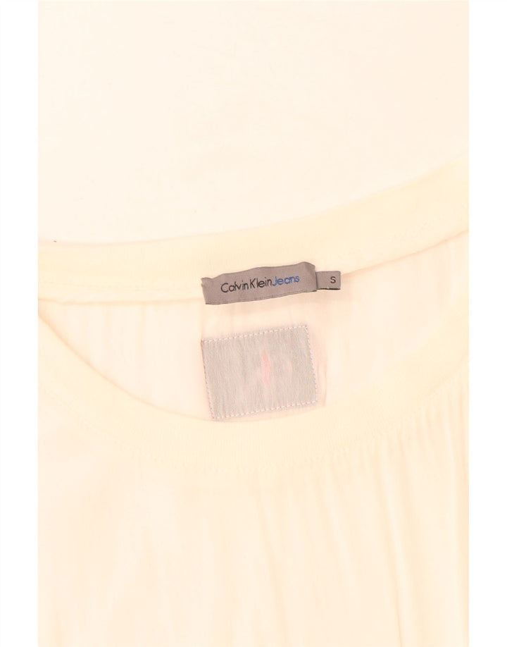Calvin Klein Jeans Γυναικεία Μπλούζα Τοπ UK 10 Small Off White