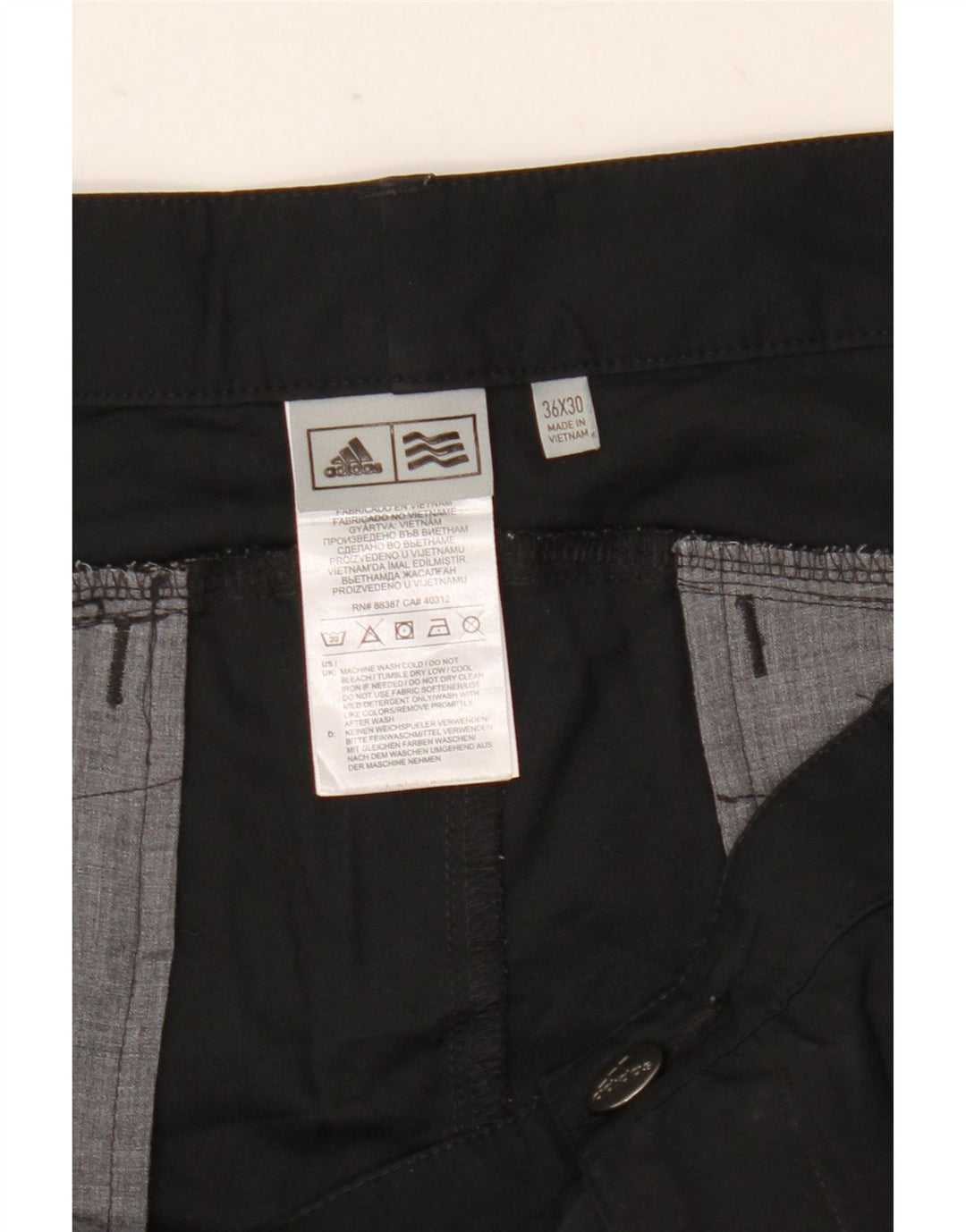 Ανδρικό Slim Chino Παντελόνι Adidas W36 L30 Μαύρο πολυεστέρα