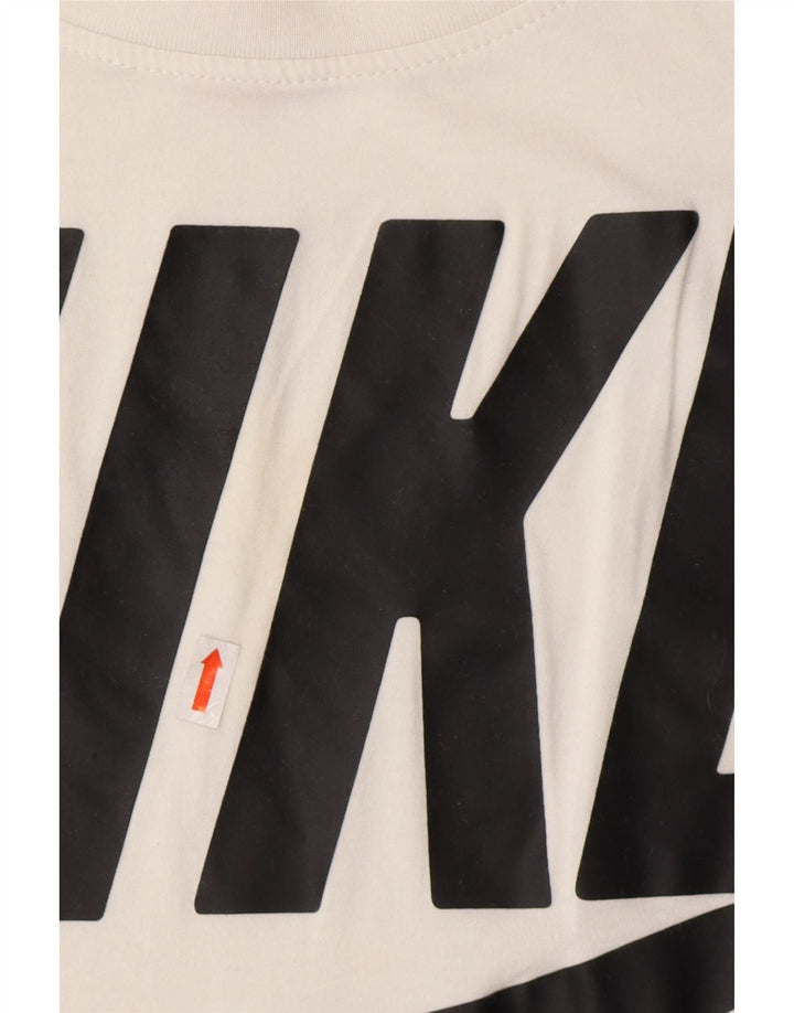 Ανδρικό γραφικό μπλουζάκι NIKE, μικρό λευκό βαμβακερό