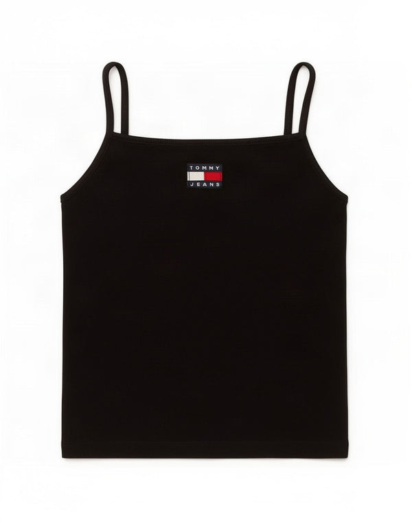 Tommy Hilfiger Womens Cami Top UK 10 Small Black Cotton