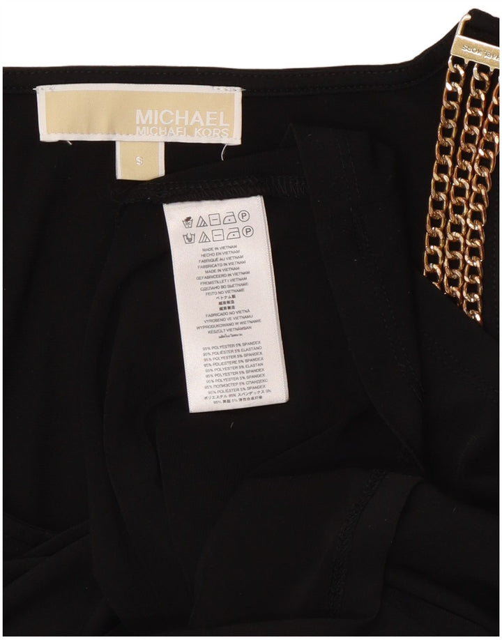 Michael Kors Γυναικεία Αμάνικη Μπλούζα Τοπ UK 10 Small Black Polyester