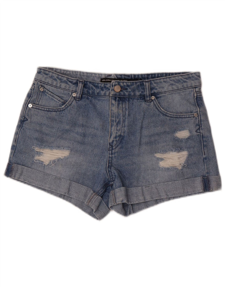 Volcom Γυναικείο Boyfriend Fit ταλαιπωρημένο τζιν σορτς W28 μεσαίο μπλε βαμβακερό