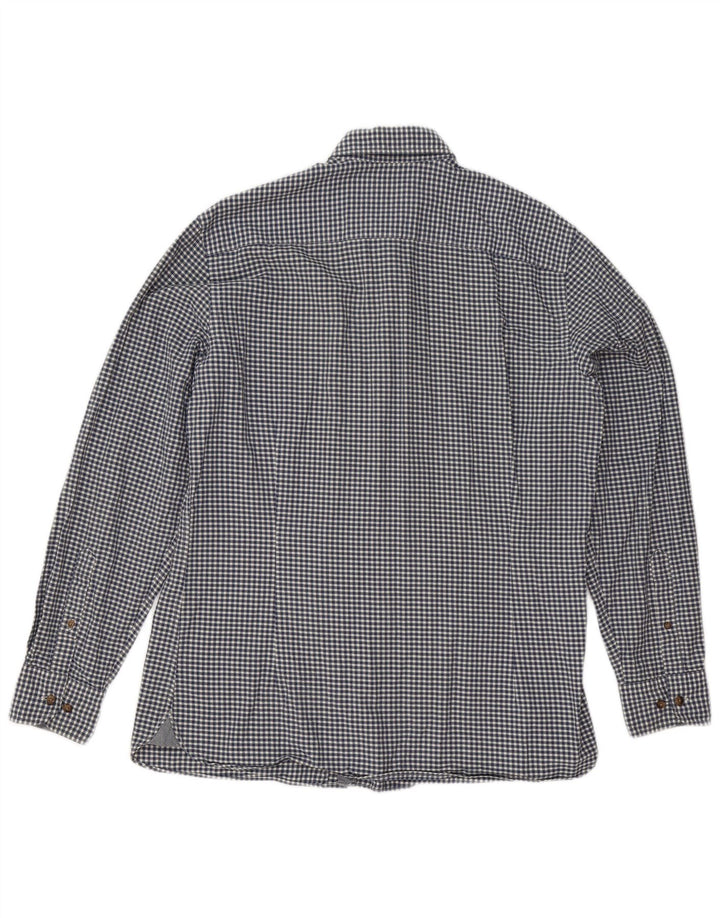 Ανδρικό πουκάμισο Hackett Slim Fit μεγάλο navy μπλε βαμβακερό Gingham
