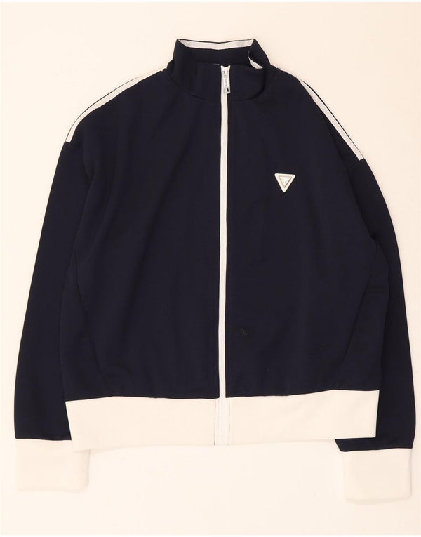 Γυναικεία αθλητική φόρμα Guess Top Jacket UK 16 Large Navy Blue Colourblock