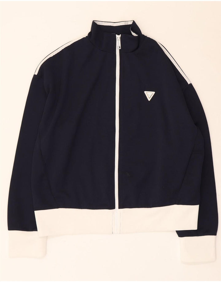 Γυναικεία αθλητική φόρμα Guess Top Jacket UK 16 Large Navy Blue Colourblock