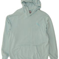 PUMA Mens Hoodie Jumper Large Turquoise Cotton