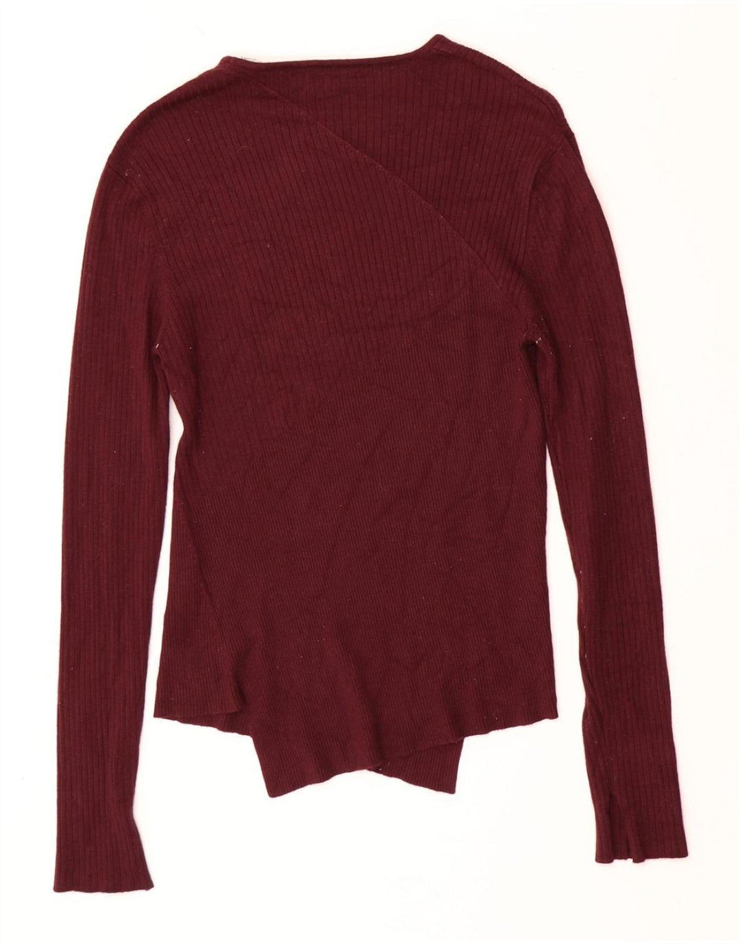 Jack Wills Γυναικείο πουλόβερ με λαιμόκαυστο UK 10 Small Burgundy Viscose
