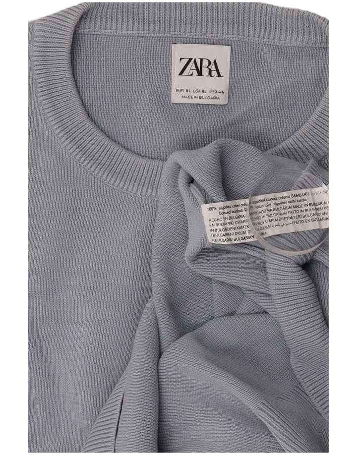 Ανδρικό πουλόβερ Zara Crew Neck Jumper XL Γκρι βαμβακερό