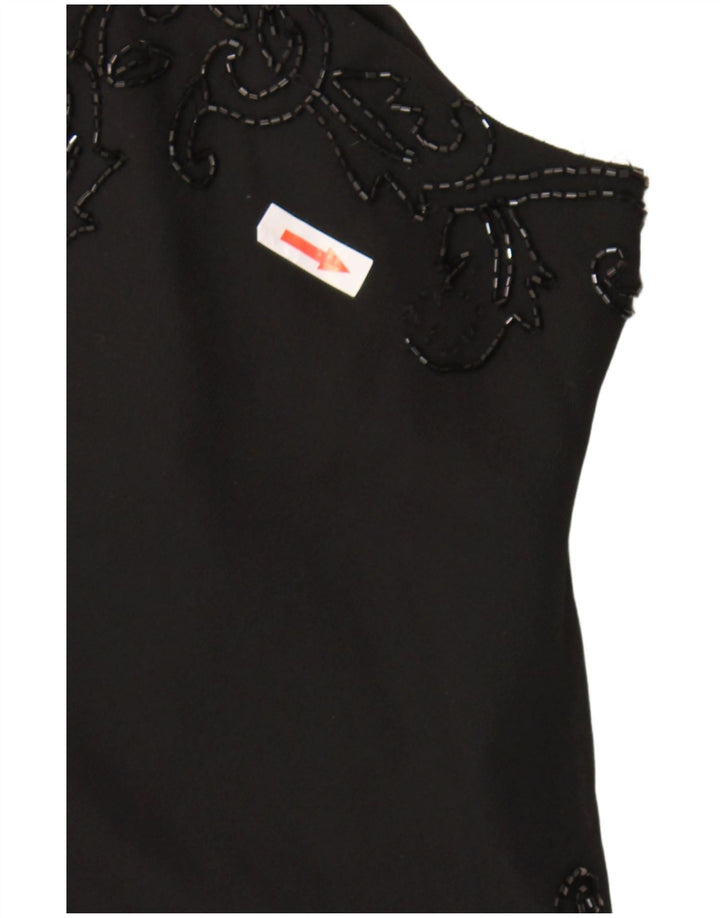 JMD Γυναικείο Asymmetric Slip Dress UK 12 Medium Black Polyester