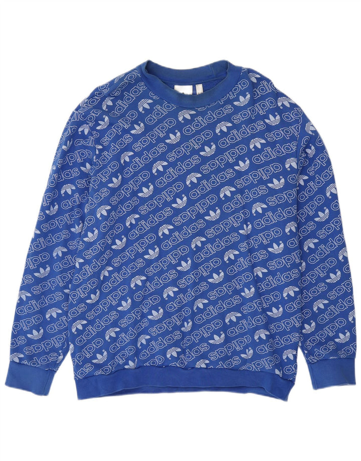Ανδρικό γραφικό φούτερ Adidas Jumper XL Μπλε βαμβακερό