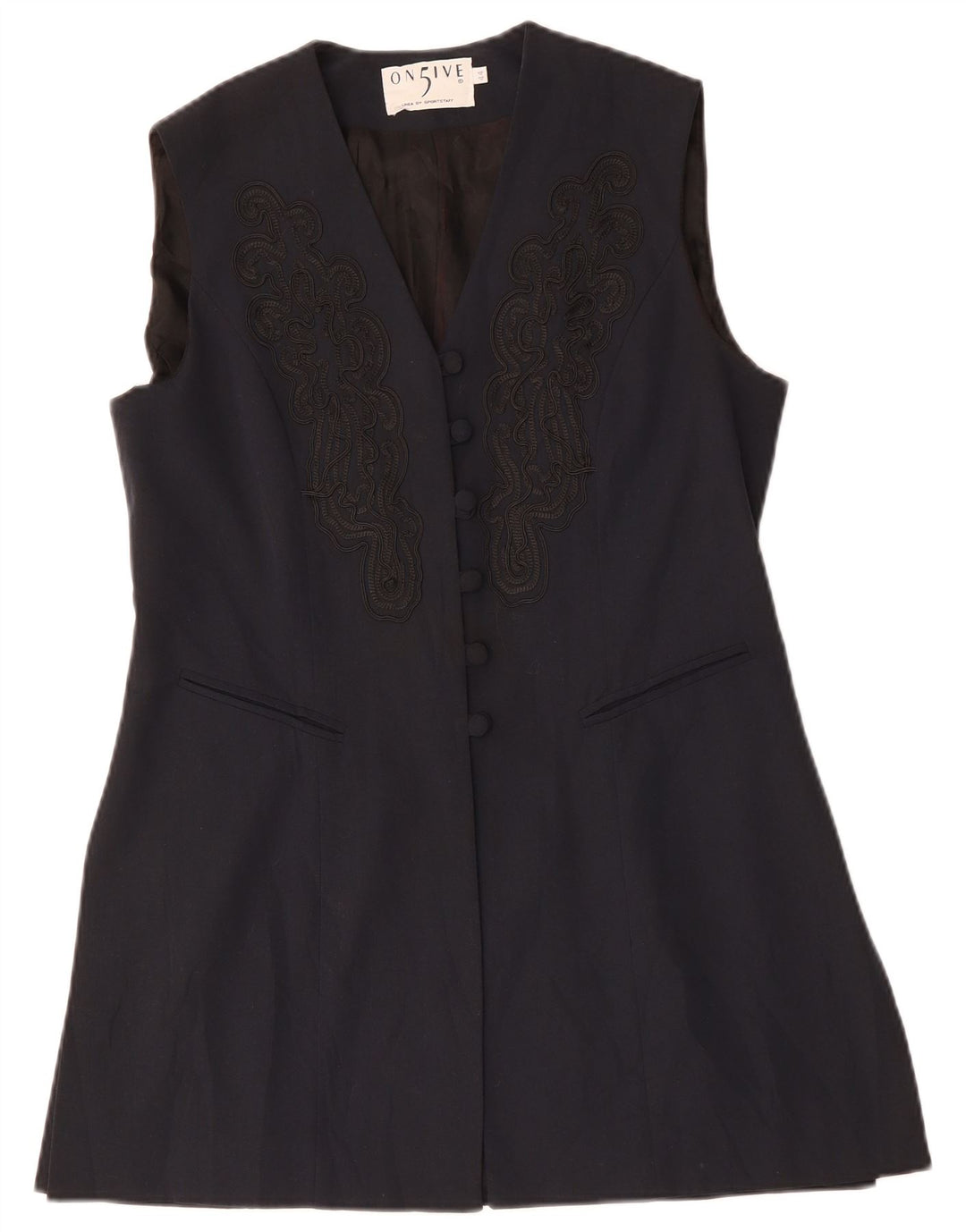 SPORTSTAFF Γυναικείο μπουφάν 6 κουμπιών Blazer IT 44 Medium Navy Blue Paisley