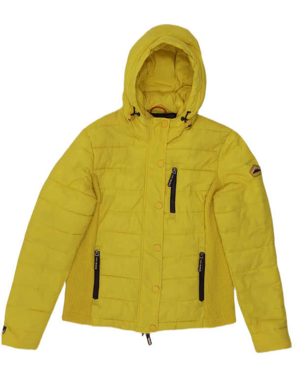 Superdry γυναικείο μπουφάν με κουκούλα με επένδυση UK 18 XL κίτρινο νάιλον