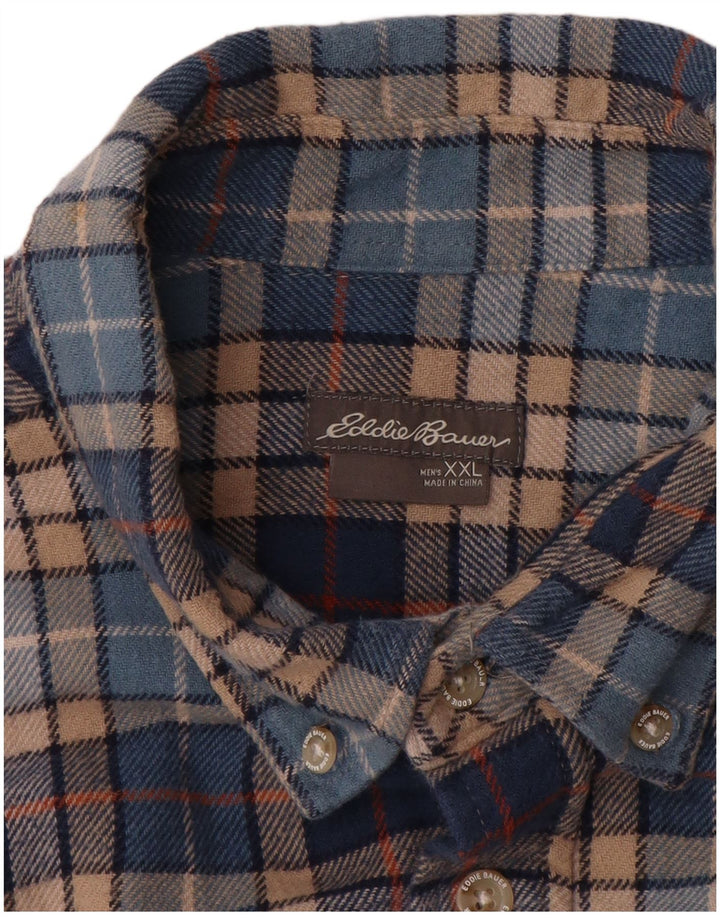Ανδρικό φανελένιο πουκάμισο EDDIE BAUER 2XL Μπλε βαμβακερό
