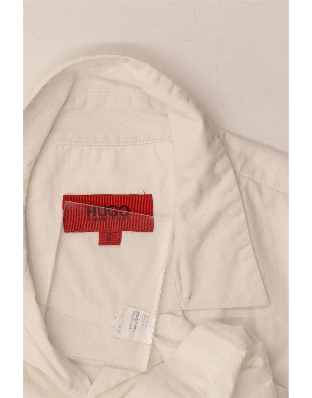 HUGO BOSS Mens Short Sleeve Shirt Small White Cotton Vintage Hugo Boss and Second-Hand Hugo Boss from Messina Hembry 