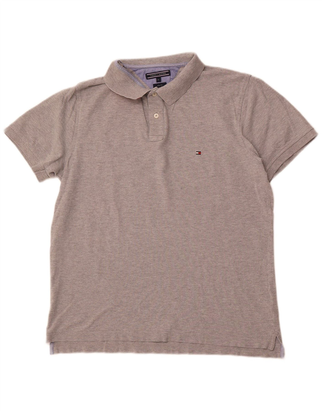 TOMMY HILFIGER Ανδρικό πουκάμισο Polo Slim Fit XL Γκρι βαμβακερό