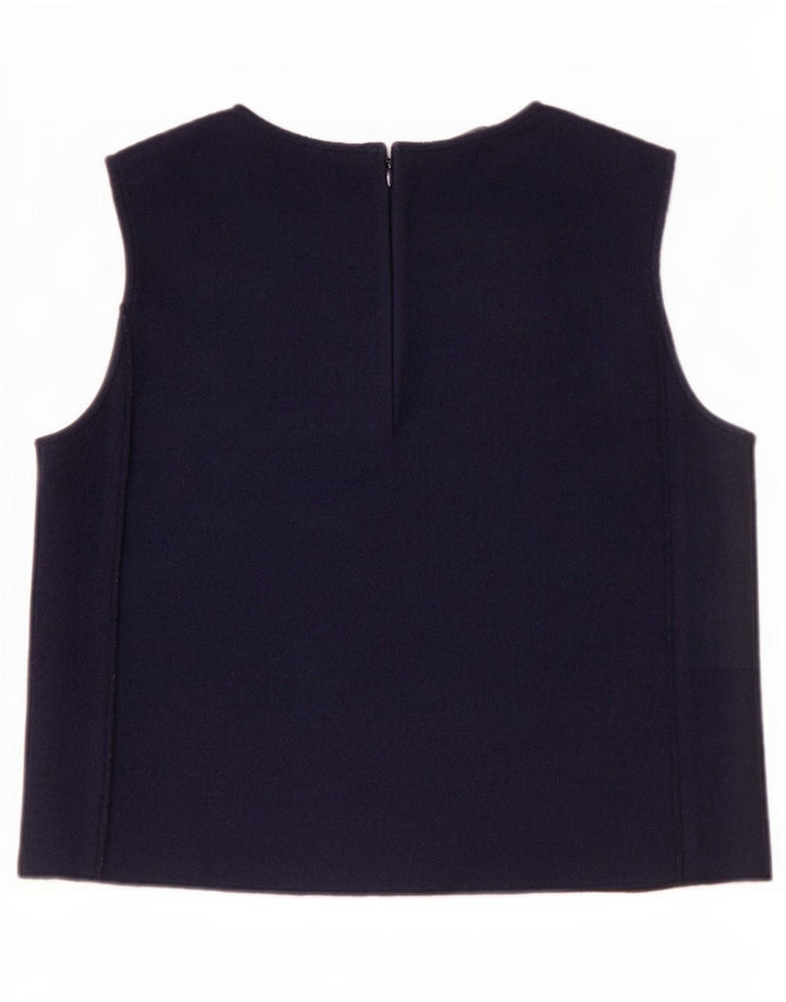 Cos Γυναικεία Αμάνικη Μπλούζα Top EU 38 Medium Navy Blue Wool