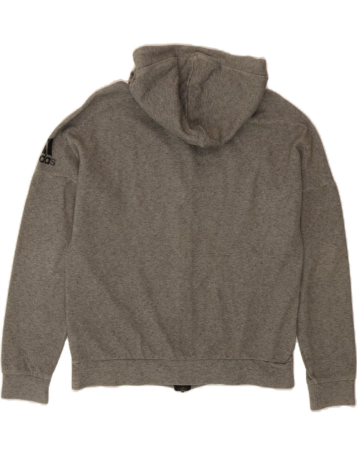 ADIDAS Mens Graphic Zip Hoodie Sweater Medium Grey Cotton Vintage Adidas and Second-Hand Adidas from Messina Hembry 