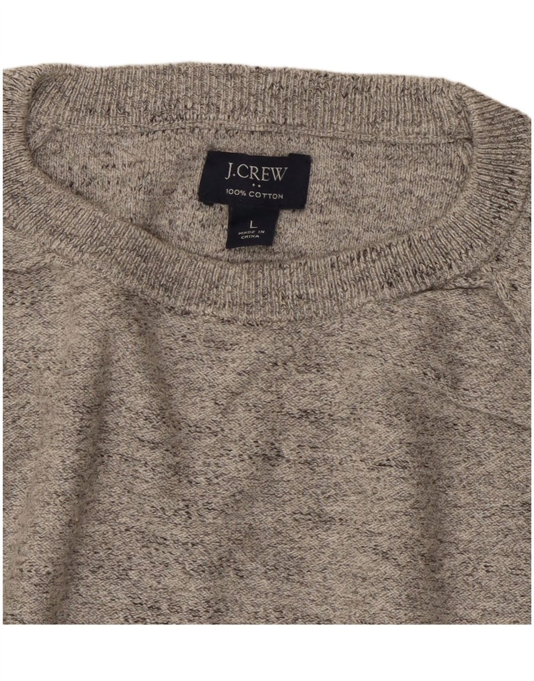 J. Crew Ανδρικό πουλόβερ με λαιμόκοψη μεγάλου γκρι βαμβακερό
