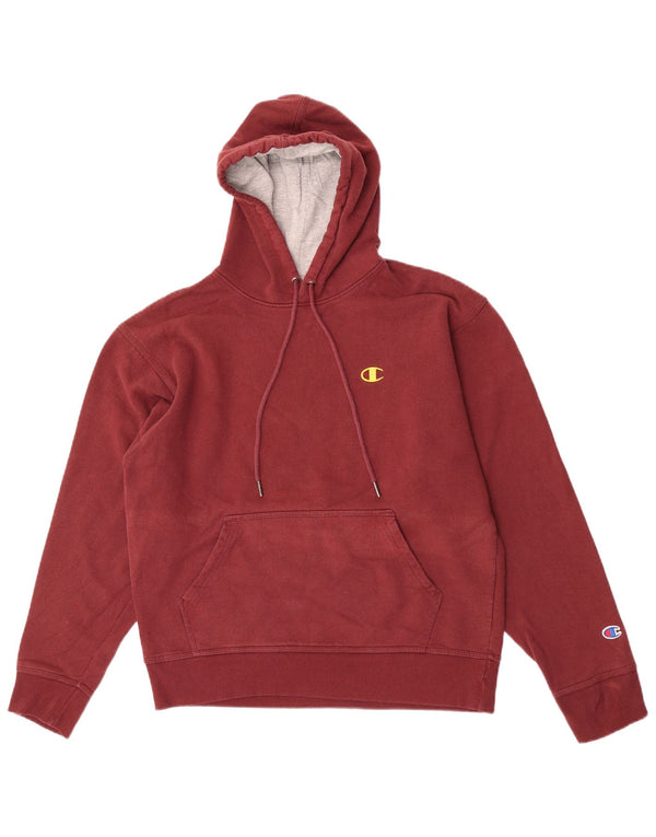 Champion Mens Hoodie Jumper Medium Maroon Βαμβάκι
